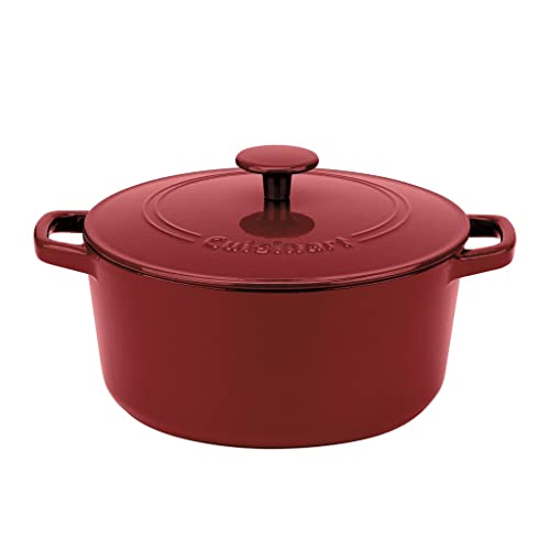 Cuisinart Chef's Classic Enameled Cast Iron 5-Quart Round Covered Casserole, Cardinal Red