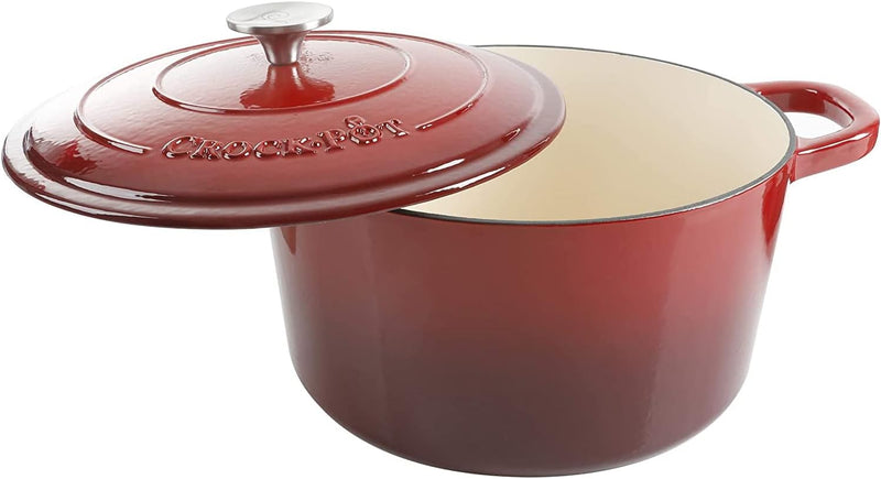 5 Quart Enameled Cast Iron Round Dutch Oven Red