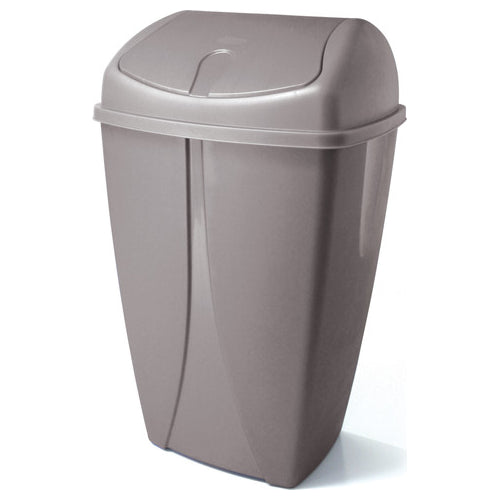 10L Gray Plastic Swing Trash Can