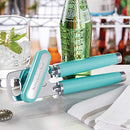 Aqua Sky stainless steel can opener with ergonomic handles and built-in bottle opener