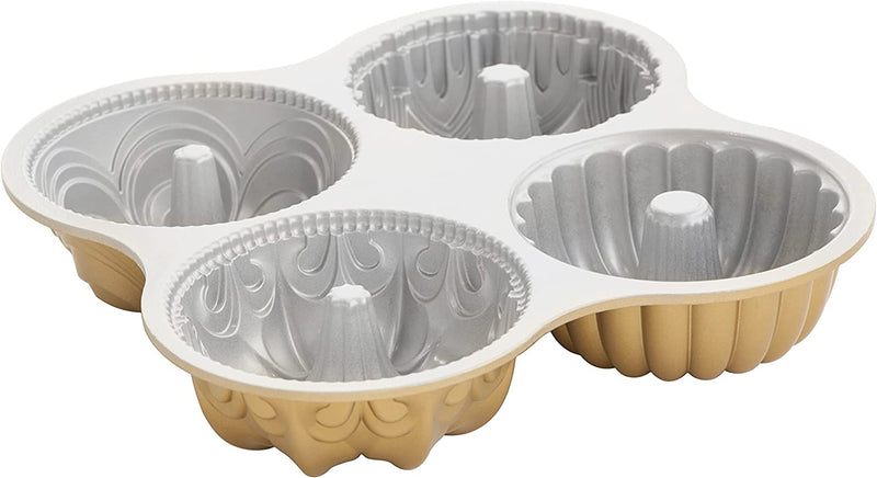 Nordic Ware 91377 Nordicware 9 Cup Bundt Quartet Pan, Gold