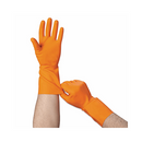 Flock-Lined Latex Cleaning Gloves, Medium, Orange, 12 Pairs