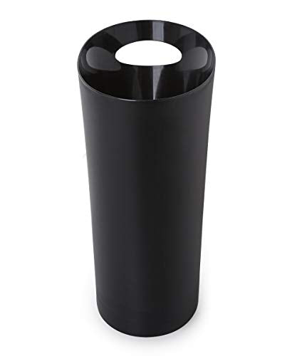 Umbra Skinny Sleek & Stylish Bathroom Trash, Small Garbage Can Wastebasket, 2 Gallon Capacity, Black