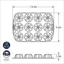 Graphite-colored Nordic Ware Brownie Bundt pan with twelve sculpted cavities