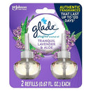 Glade PlugIns Refills Air Freshener, Scented and Essential Oils for Home and Bathroom, Tranquil Lavender & Aloe, 1.34 Fl Oz, 2 Count