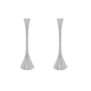 2 Silver geometric candlesticks