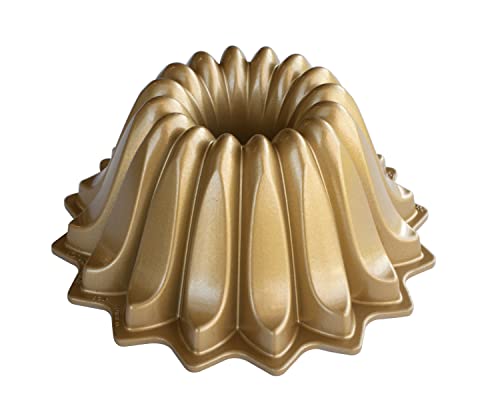 Nordic Ware Lotus Bundt Pan Gold, 5 Cup Capacity