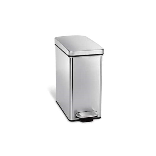 10L Gray Slim Step Trash Can