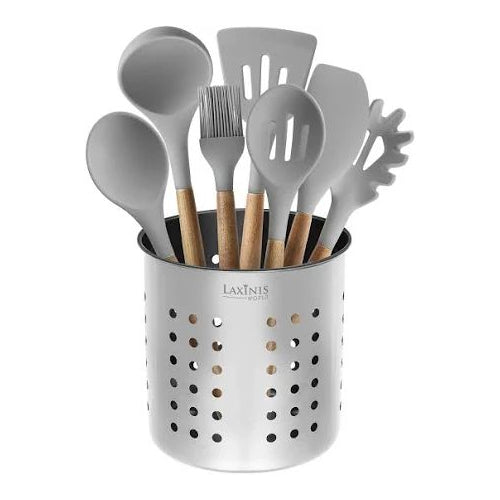5" Stainless Steel Round Cutlery Holder