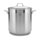 YBM Home Professional Chef’s 18/10 Stainless Steel Stock Pot Covered Tri-Ply Capsule Base With Bakelite Handle, Terrific Mirror Silver, Induction Compatible, 16 Quart - Silver