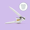 Chef'n FreshForce Lemon Squeezer in white and chrome, designed for maximum juice extraction from citrus fruits.