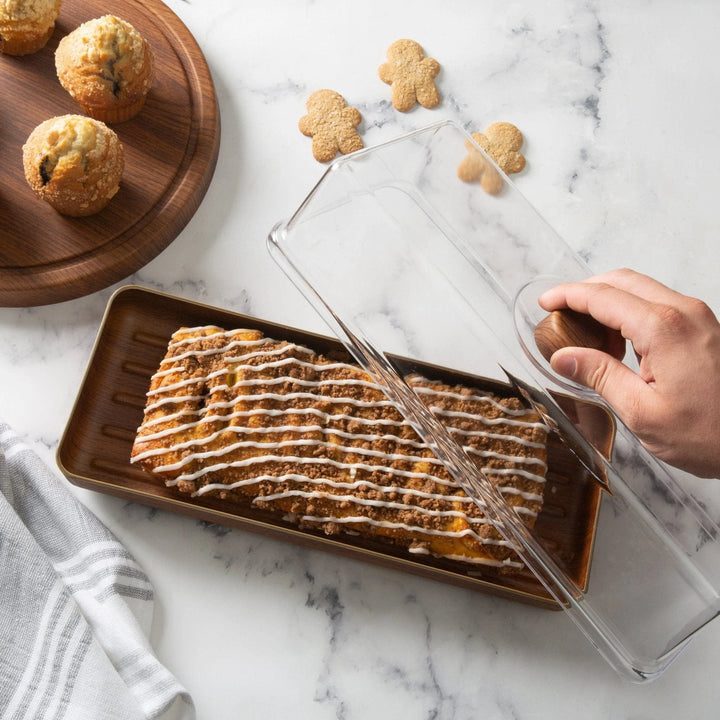 Bread and Cake Server Tray with Cover