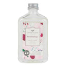 A clear glass bottle of Brambleberry reed diffuser oil with a silver screw-on cap. The bottle has a decorative pink and white label with illustrations of berries and leaves.