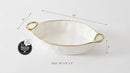Pampa Bay Porcelain Oval Baking Dish, Golden Handles