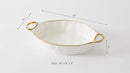 Pampa Bay Porcelain Oval Baking Dish, Golden Handles