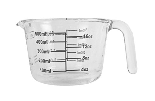 Farberware 2-Cup Borosilicate Glass Wet and Dry Measuring Cup with Oversized Measurements, Clear