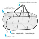 Woolite 360 3 Compartment Laundry Sorter, Portable Carrying Handles, Collapsible Design, Grey Pop Up Hamper