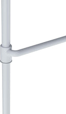 White Umbra Anywhere expandable room divider tension curtain rod displayed  on a white background.