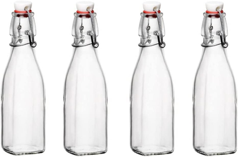 Bormioli Rocco Glass 8.5 Ounce Swing Top Bottle, Set of 4