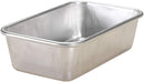 Nordic Ware natural aluminum rectangular loaf pan with smooth sides on a white background.