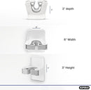 Superio Self-Adhesive Mop and Broom Holder, Wall Mounted Storage Organizer, 4-Pack, White.