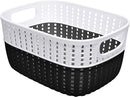 Sailor Knot Storage Tote Black with White Rim 9" X 7" X 7.5"