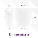 Superio Slim Bathroom Trash Can 2 Gallon White Plastic Small Compact Waste Basket for Bedroom, Dorm, Under Office Desk, Narrow Portable RV Dustbin