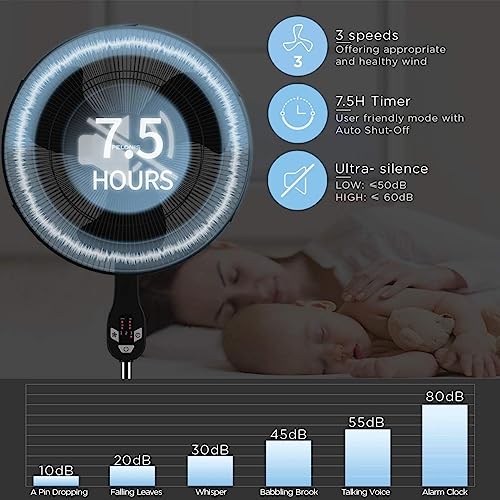 SOHLER 36'' Oscillating Tower Fan, Remote Control, Quiet Stand Up, 3 Speed Settings, 3 Modes, 7-Hour Timer, LED Display, Glossy Black
