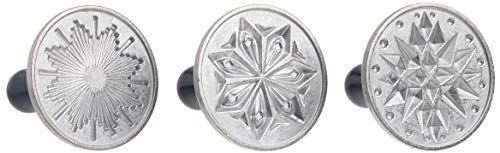 Nordic Ware Starry Night Cast Cookie Stamps, 3-inch rounds, Silver