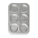 Nordic Ware natural aluminum jumbo muffin pan with six large round cavities 