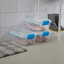 Sterilite 7.5 Qt Gasket Box, Stackable Storage Bin with Latching Lid and Tight Seal, Plastic Container to Organize Basement, Clear Base, Lid, 1-Pack