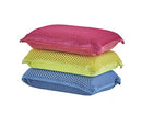 Set of 3 colorful Superio Miracle Microfiber Sponges with mesh exterior, ideal for heavy-duty scrubbing and everyday kitchen and household cleaning.