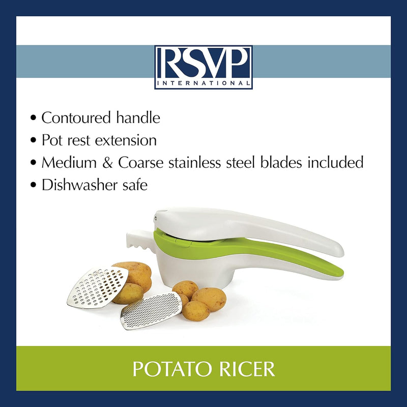 RSVP International (SPUD) Potato Ricer, White/Green | Mash Potatoes, Fruits, Vegetables & More