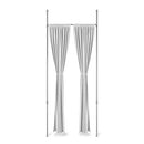  Umbra Anywhere expandable nickel curtain rod used as a room divider, shown mounted from floor to ceiling on a white background.