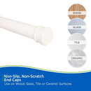 Kenney KN609L/87 Twist & Fit No Tools Spring Tension Standard Shower Curtain Rod with Non-Slip, Non-Scratch Ends, 42-72" Adjustable Length, Easy Install, Cream, 1" Diameter Rust Resistant Steel Tube