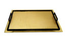 Gold Serving Tray with Black Handles - Small