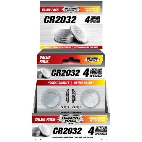 4 Pack CR2032 Lithium Battery