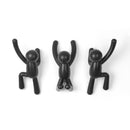 Umbra Buddy Decorative Wall Mounted Hooks Set of 3, Black