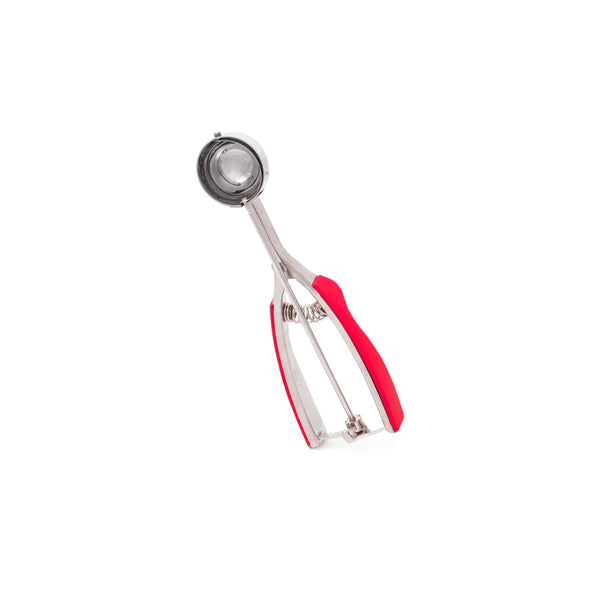 Stainless Steel Ice Cream Scoop With Soft Grip Handles, Small 1.6'' Red