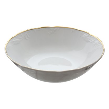 Vikko Luxe 9.5" Tulip Gold and White Salad Bowl