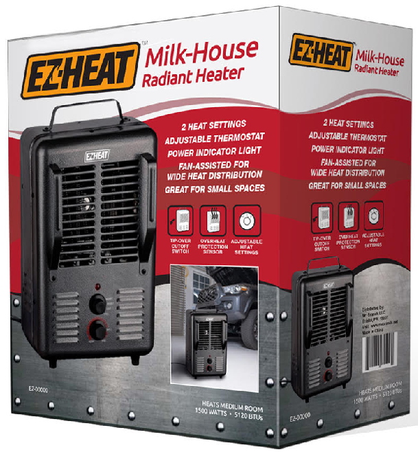 EZ 1500W Heater Milkhouse with Fan