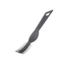 Black handled bread lame dough scoring tool with a curved blade and a matching black blade cover, designed for scoring bread dough.