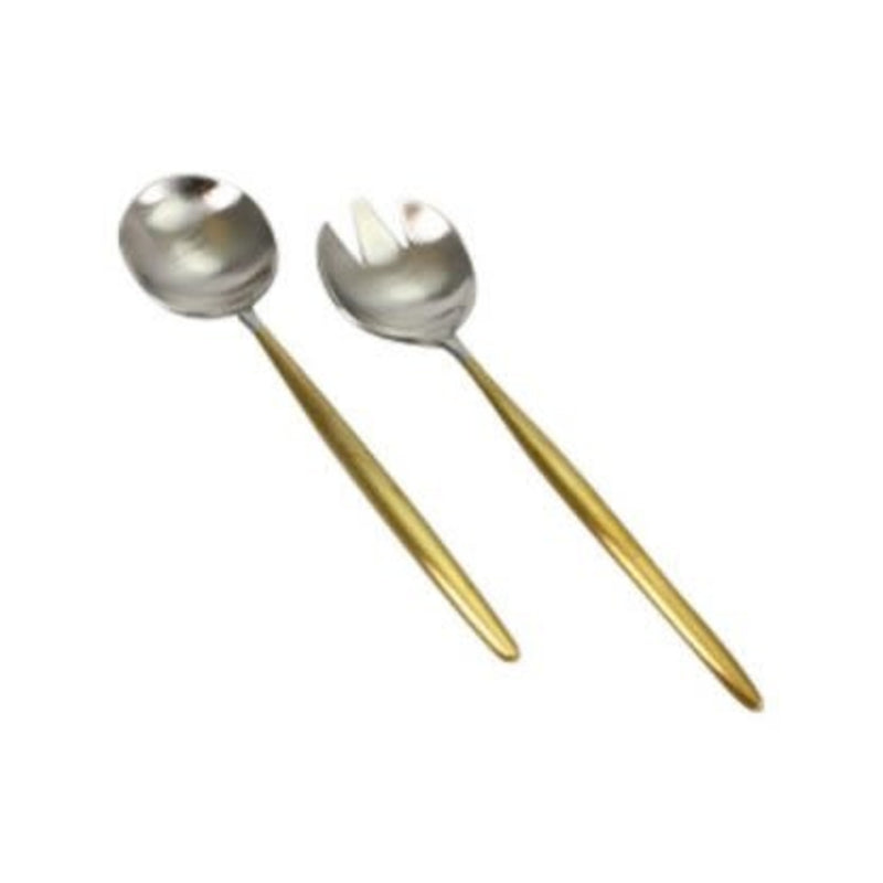 Tai Chi Satin Gold Salad Server Set