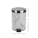 Home Basics White Faux Marble Bathroom Trash Can