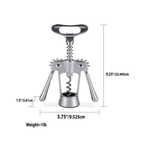 Home Basics Nova Collection Zinc Cork Screw, Silver