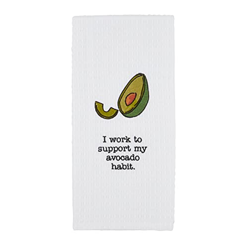 Mud Pie Circa Kitchen Waffle Weave Towel, Avocado, 26" x 16.5"