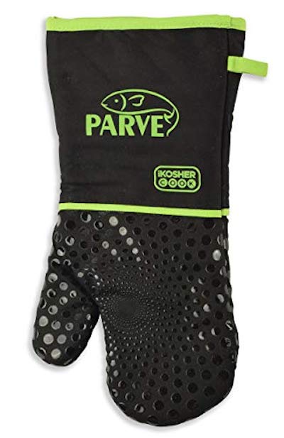 Pareve Green Oven Glove – Cotton and Silicone Oven Mitts