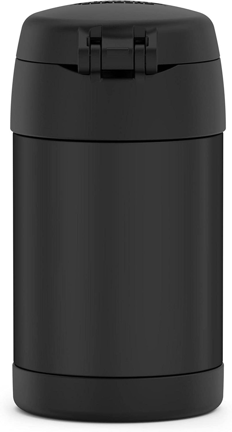 THERMOS FUNTAINER 16 Ounce Stainless Steel Vacuum Insulated Food Jar with Folding Spoon, Black Matte