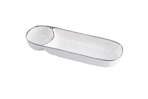 Pampa Bay Porcelain Chip and Dip Serving tray and Party Platter, Bianca