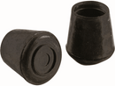 Two 1-1/2 inch rubber leg tips, designed to fit over furniture legs for added stability and protection. The pack includes two black rubber tips, ideal for use on chairs, tables, and other furniture to prevent scratching and improve grip.